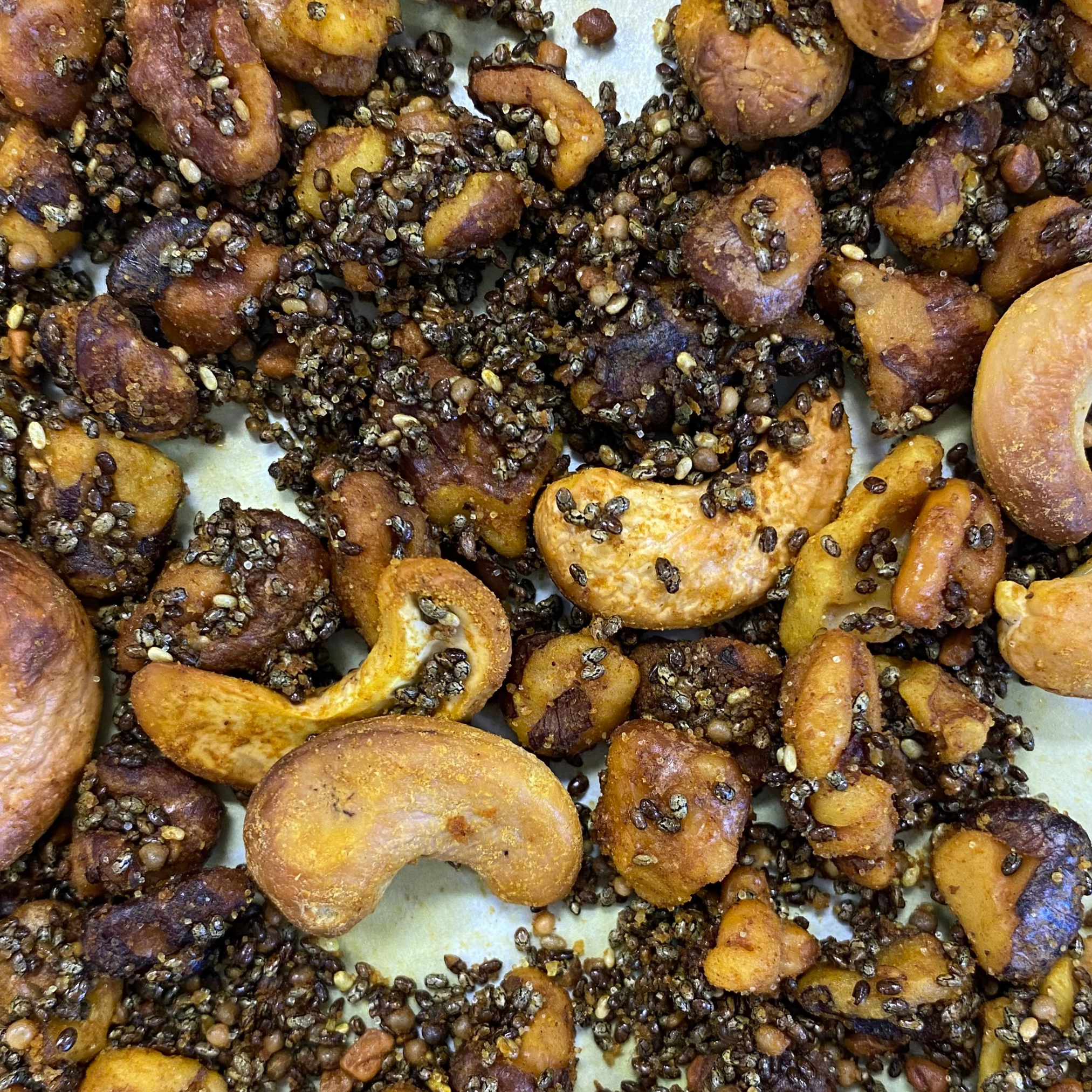 Turmeric-Ginger Dukkah Roasted Nuts and Seeds