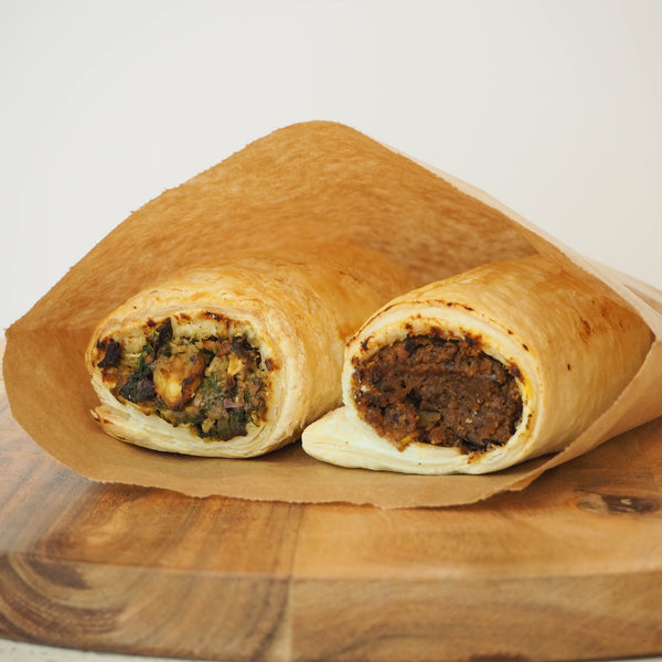vegan chickpea and spinach roll