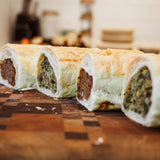 vegan chickpea and spinach roll