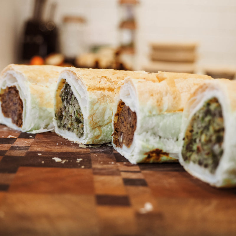 vegan chickpea and spinach roll