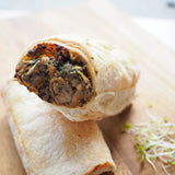 vegan chickpea and spinach roll