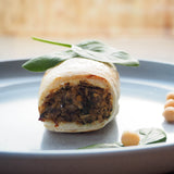 vegan chickpea and spinach roll