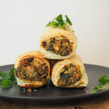 vegan chickpea and spinach roll