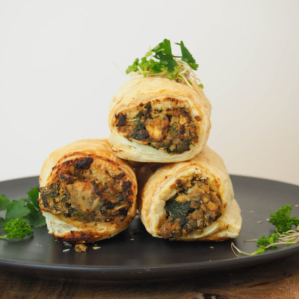 vegan chickpea and spinach roll